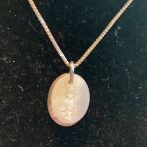 Sterling Silver 925 Oval Pendant Necklace in Silver